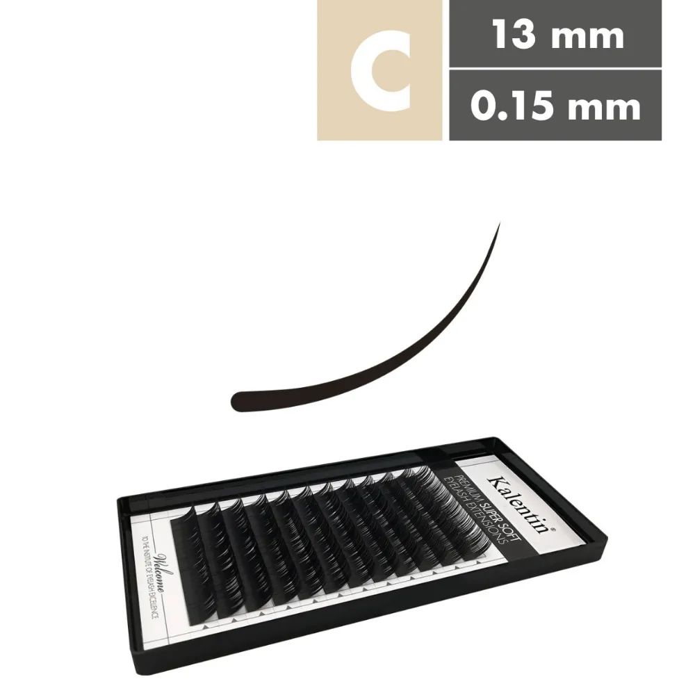 Kalentin Extensiones De Pestañas Clásicas Curva C 0,15 13mm